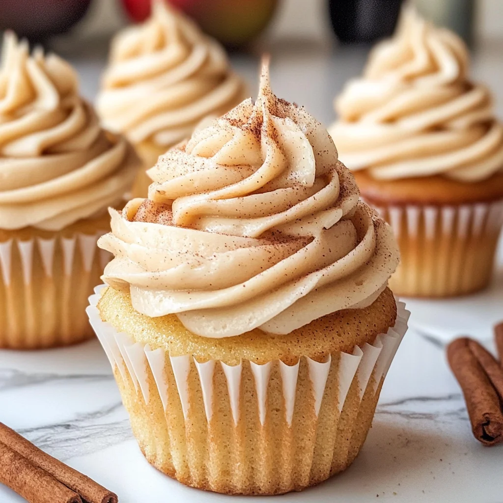 Apple Cider Cupcakes with Spiced Buttercream Frosting (gluten-free, whole grain)