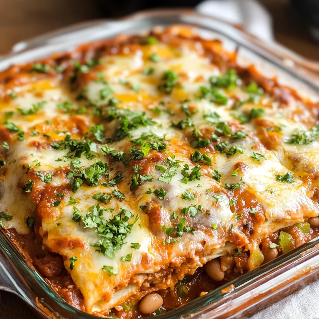 Bean and Cheese Enchilada Casserole