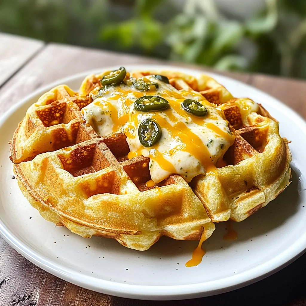 Cheddar Jalapeño Cornbread Waffles