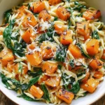 Creamy Orzo with Roasted Butternut Squash and Spinach