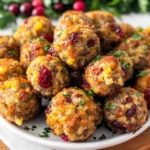 Festive Cranberry Turkey Stuffing Balls