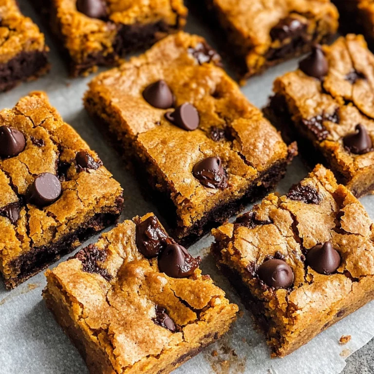 Fudgy Pumpkin Chocolate Chip Bars (Pumpkin Blondies)