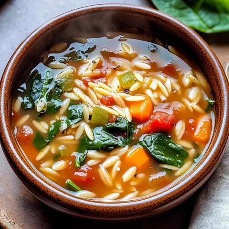 Italian Orzo Spinach Soup