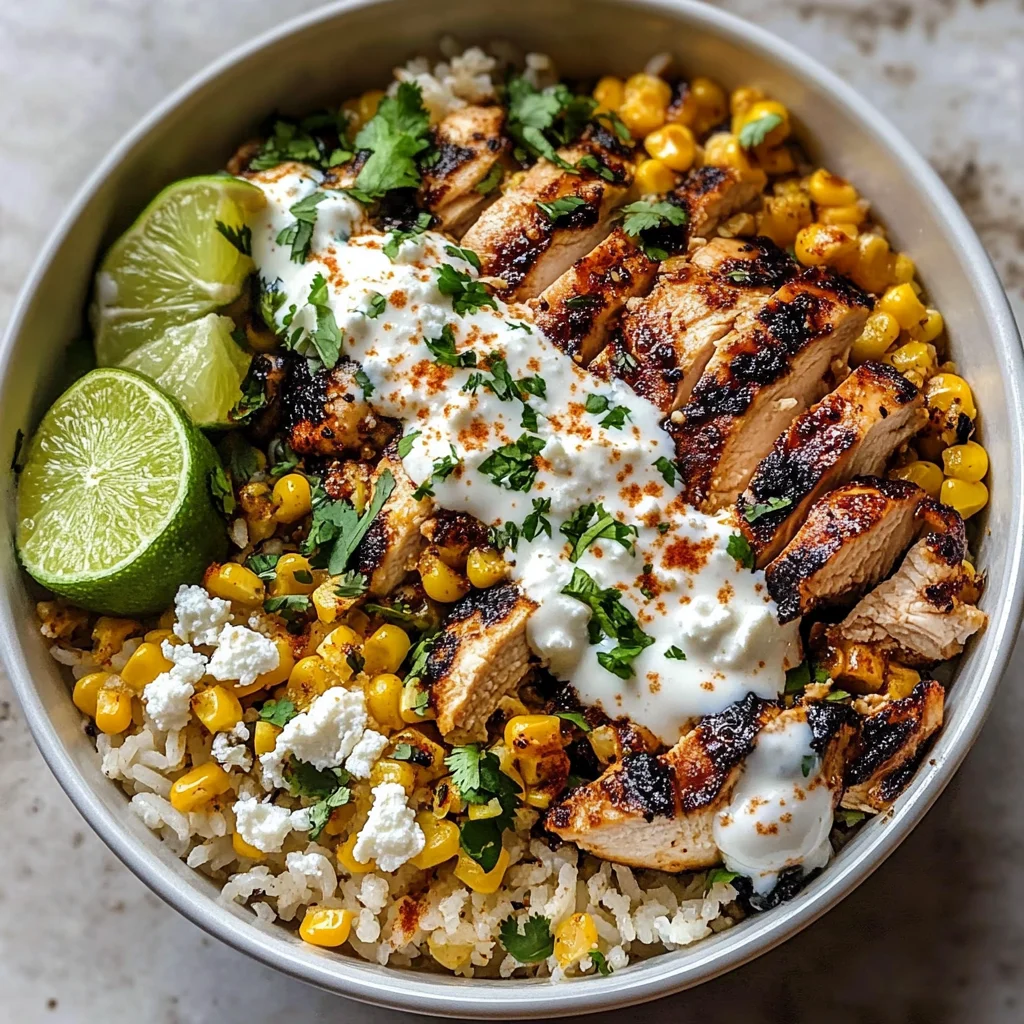 Mexican Street Corn Chicken Rice Bowl