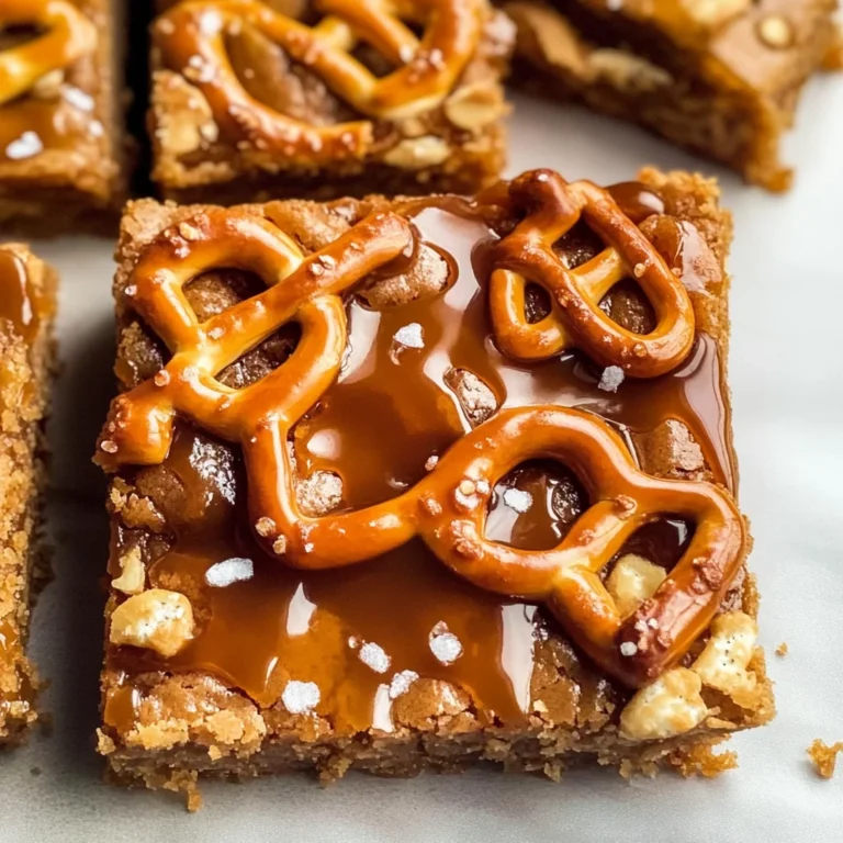 Salted Caramel Pretzel Blondies – The Perfect Sweet & Salty Treat!