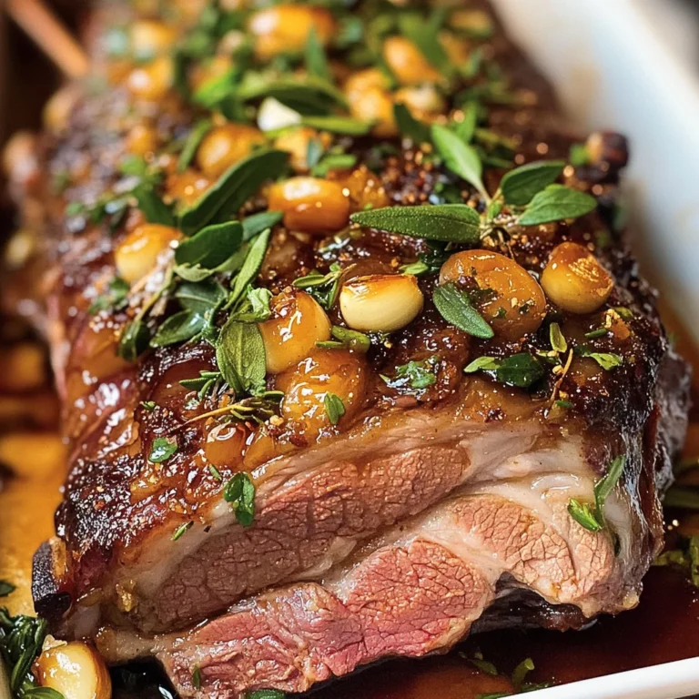 Tender Slow-Roasted Lamb Shoulder Glazed with Rosemary, Garlic, and Honey