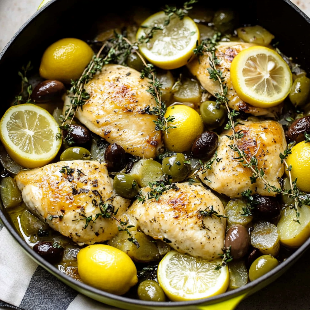 Mediterranean Chicken with Lemons and Olives