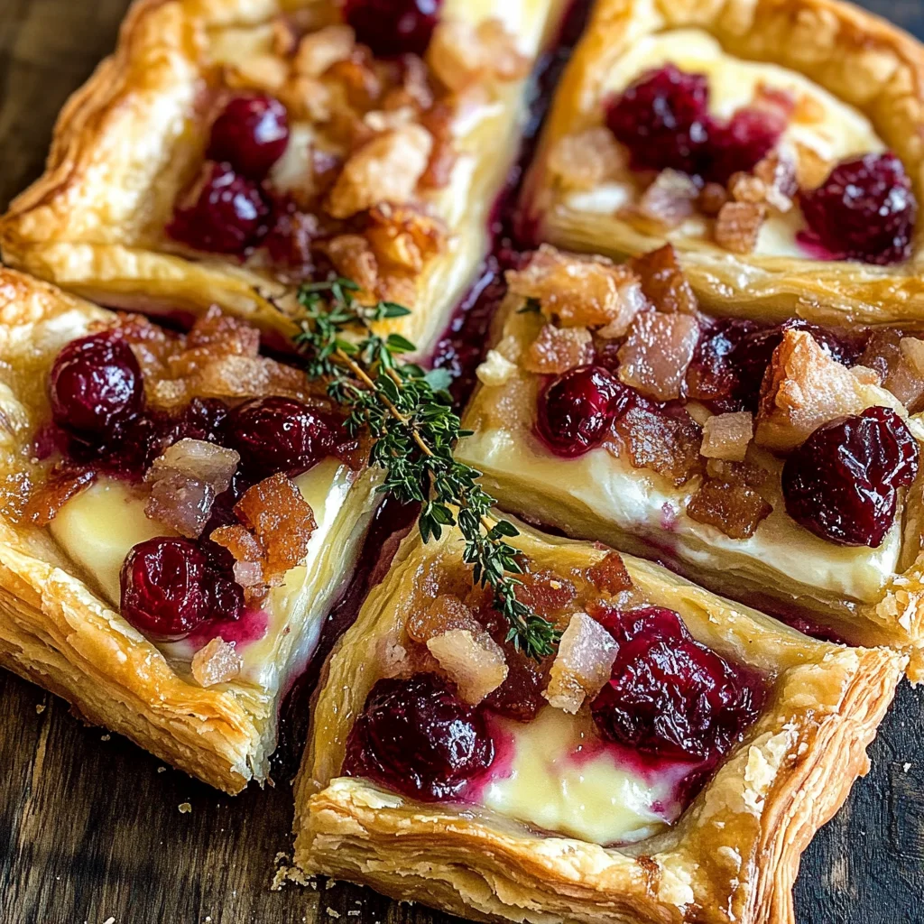 Cranberry Brie Tart with Pancetta & Thyme