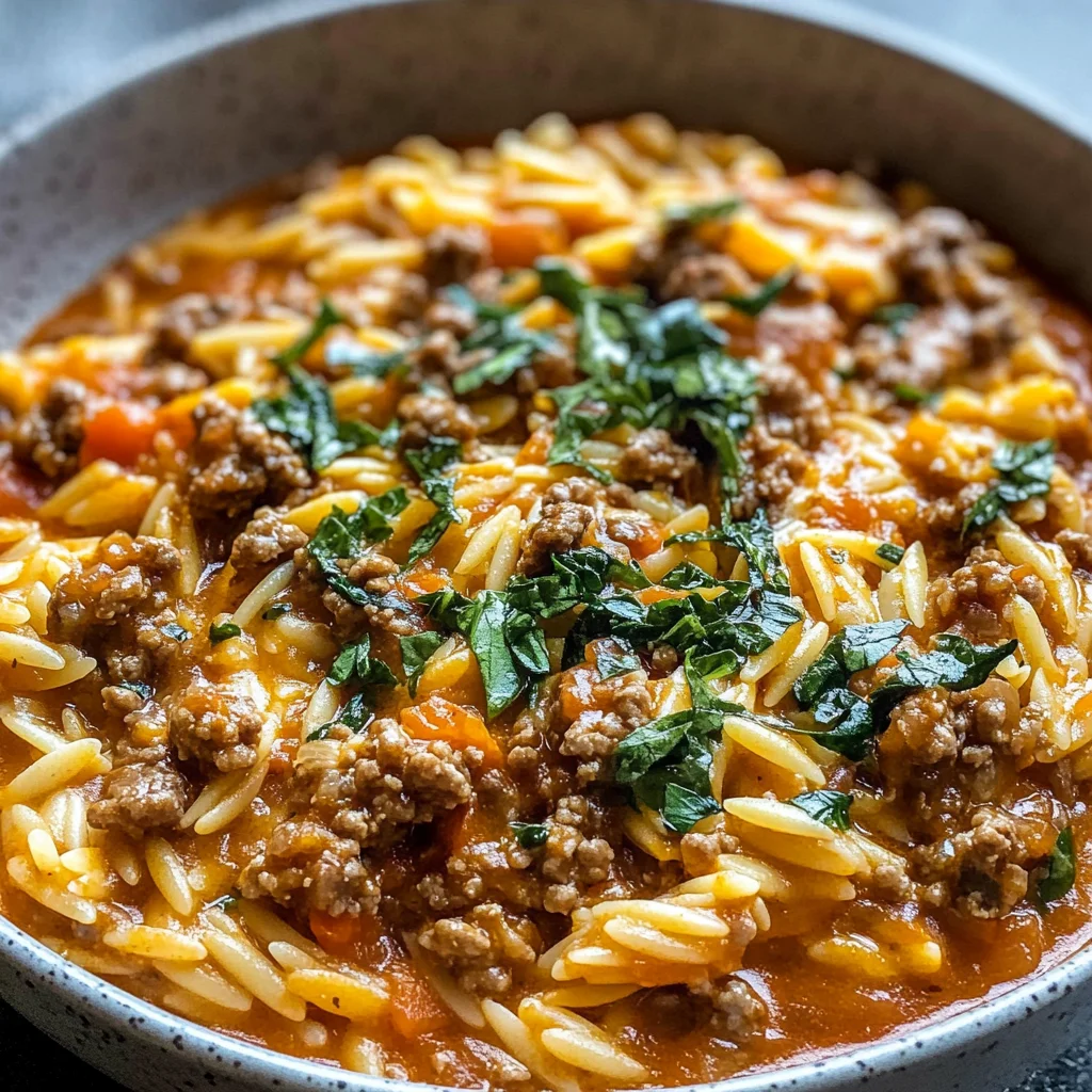 Ground Beef Orzo