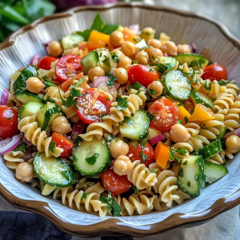 Healthy Chickpea and Vegetable Pasta Salad