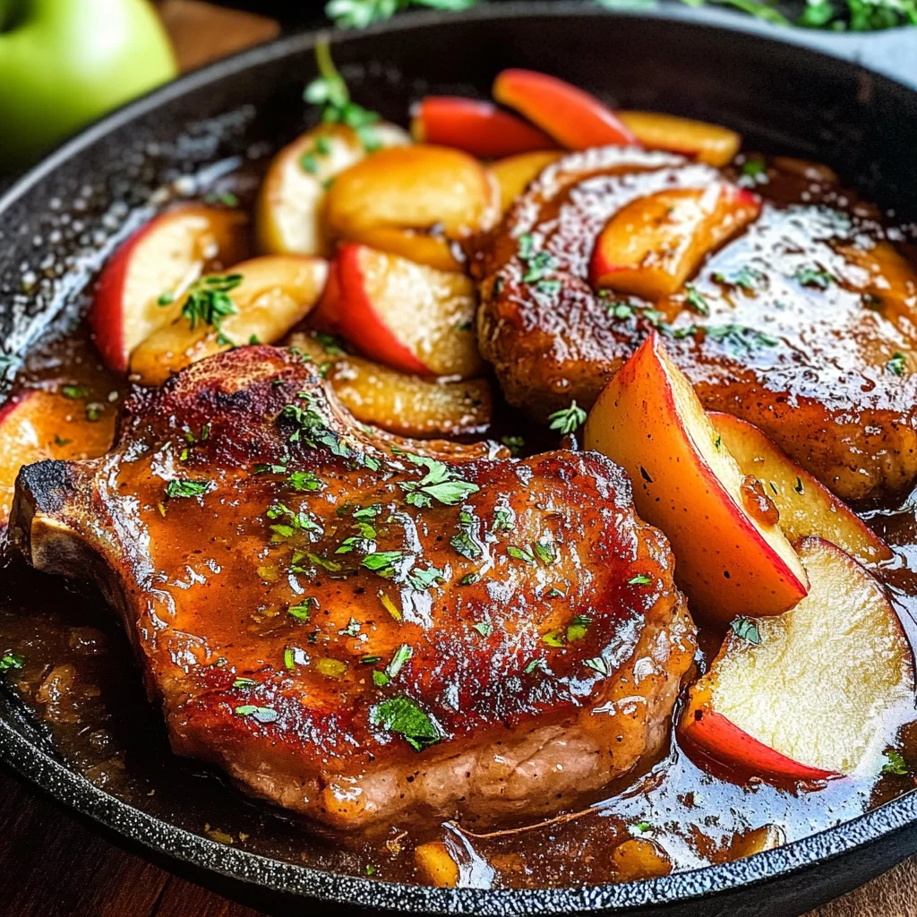 Juicy Apple Butter Pork Chops