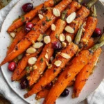Maple roasted carrots with cranberries