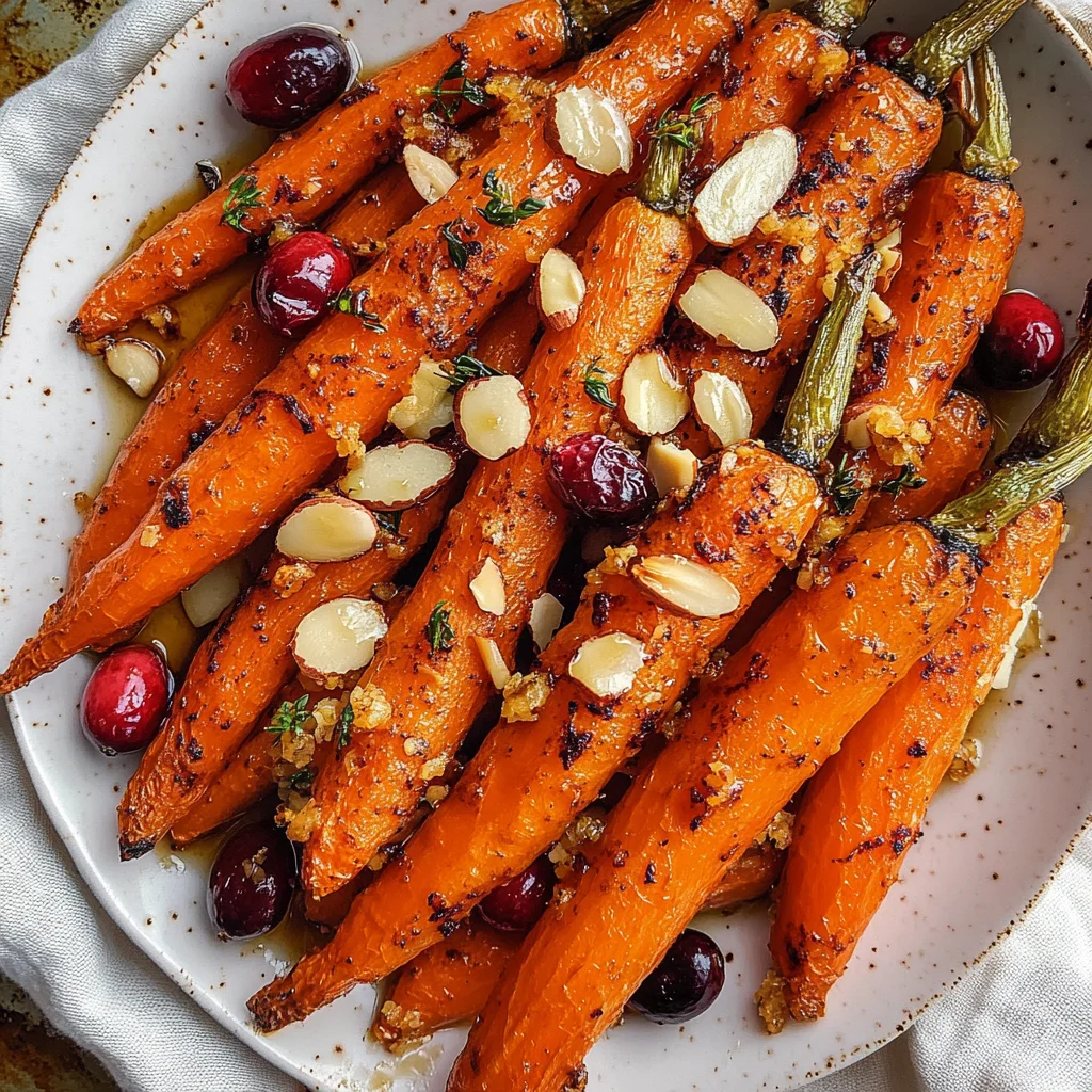 Maple roasted carrots with cranberries