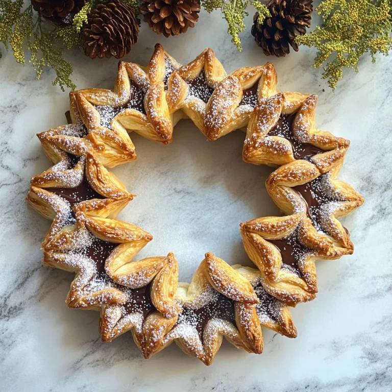 Nutella Puff Pastry Star Wreath
