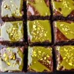 Pistachio Brownies with Pistachio Ganache