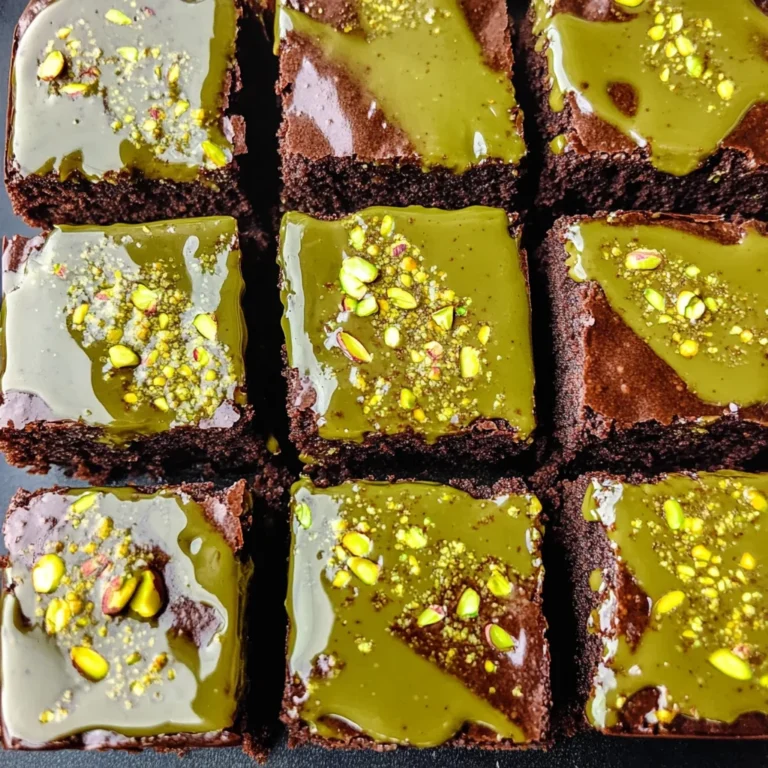 Pistachio Brownies with Pistachio Ganache