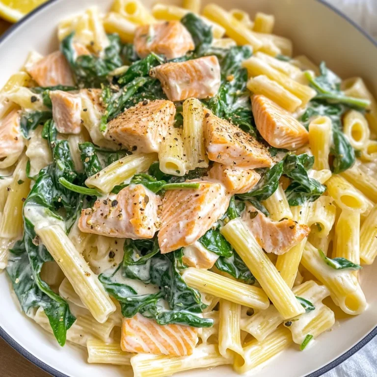 Quick Salmon & Spinach Pasta
