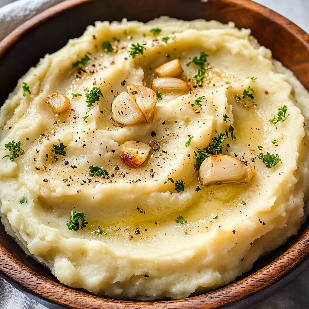 Roasted Garlic Mashed Potatoes {Slow Cooker}