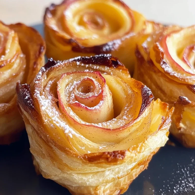 Baked Apple Roses With Puff Pastry