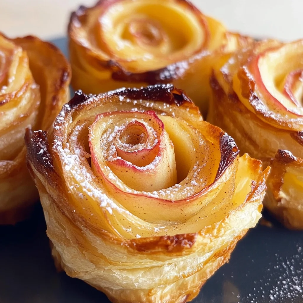 Baked Apple Roses With Puff Pastry