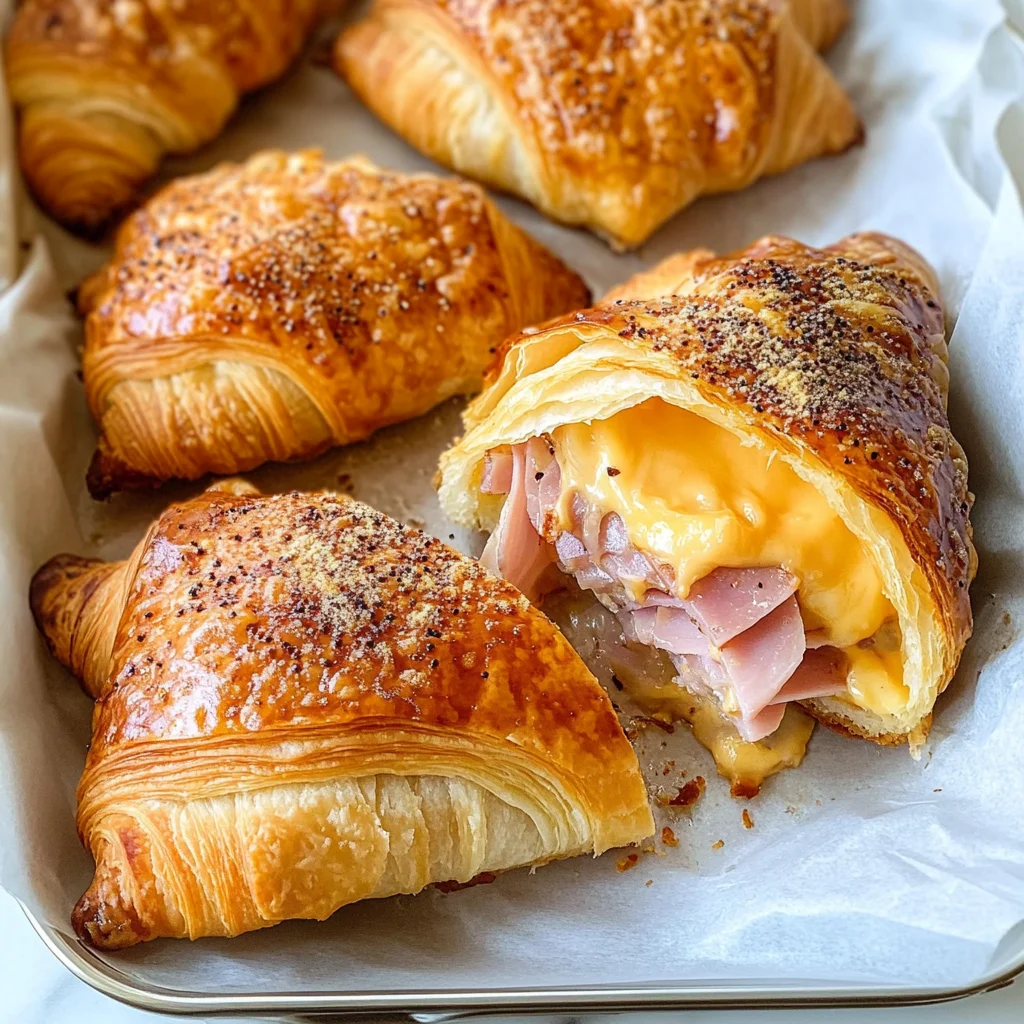Baked Ham and Cheese Croissants