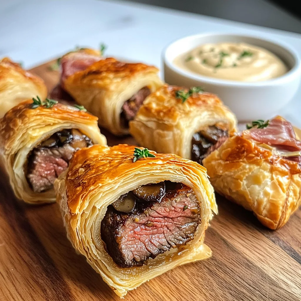 Beef Wellington Bites with Dijon Sauce
