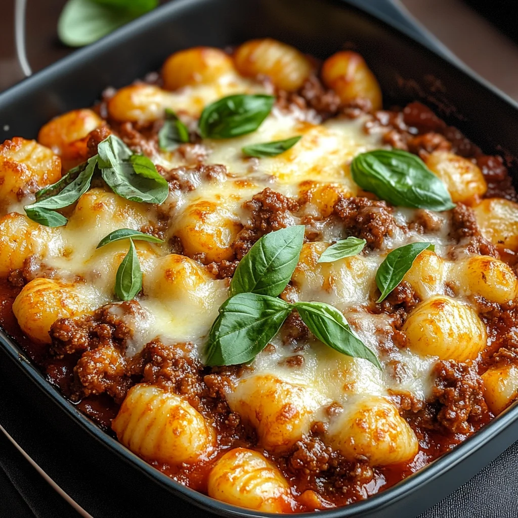Cheesy Bolognese Gnocchi Bake