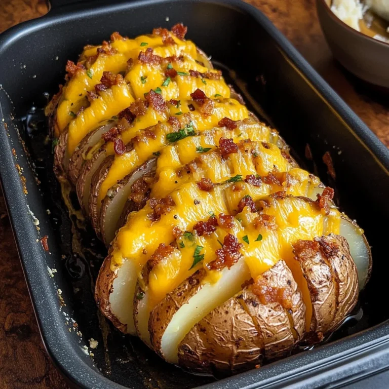 Cheesy Hasselback Potato Recipe