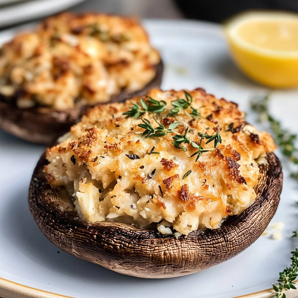 Crab-Stuffed Portobello Mushrooms