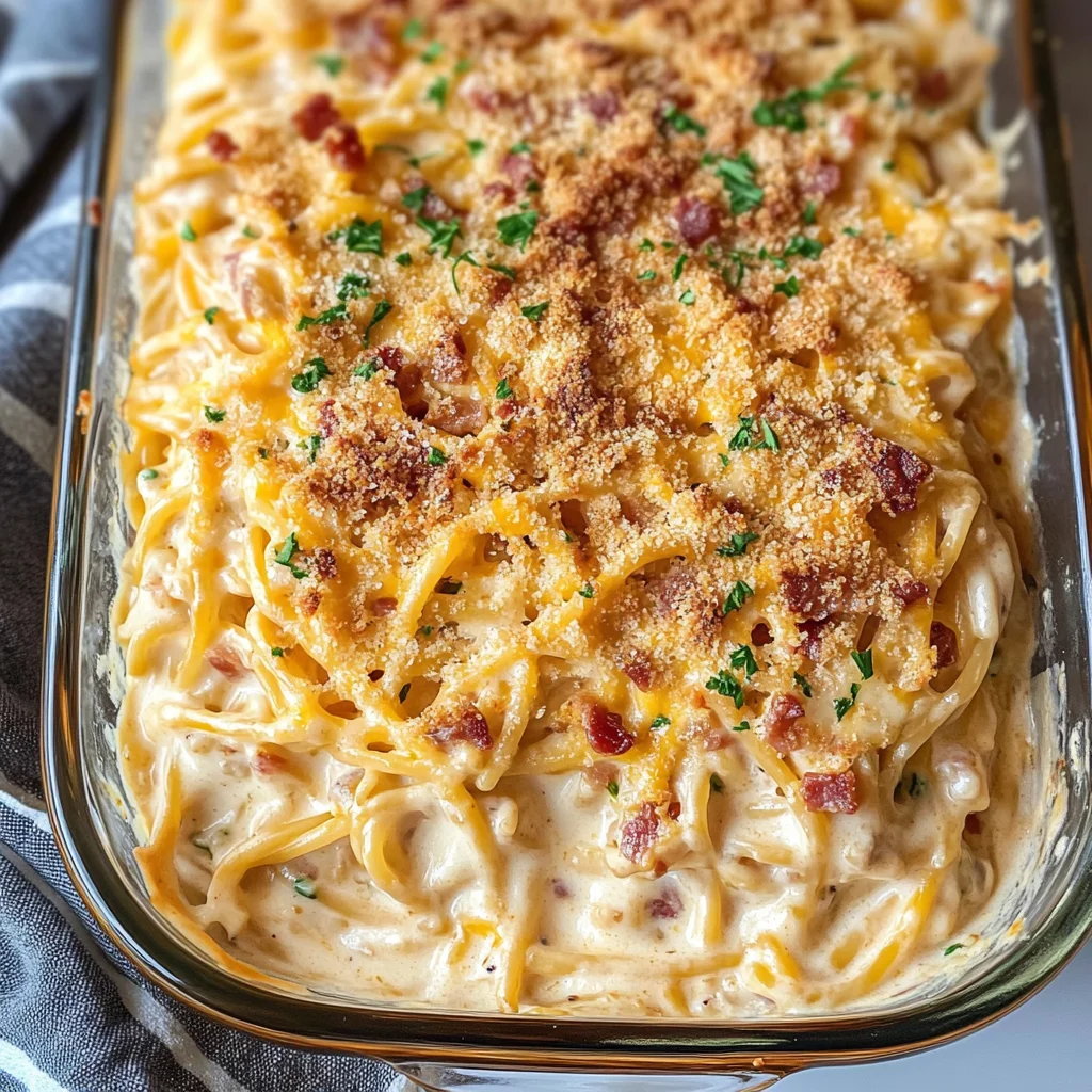 Creamy Southern Spaghetti Bake
