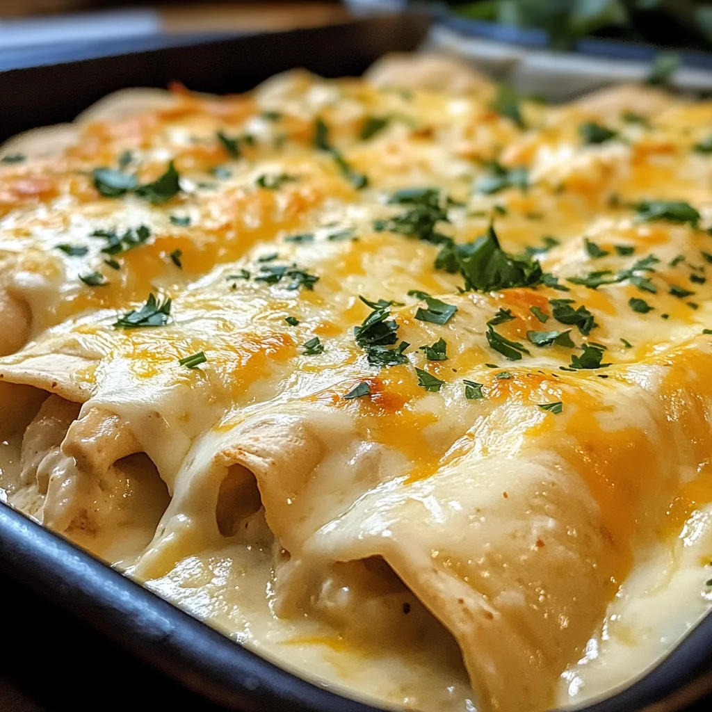 Creamy White Chicken Enchiladas