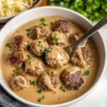 Crockpot Swedish Meatballs with Creamy Gravy