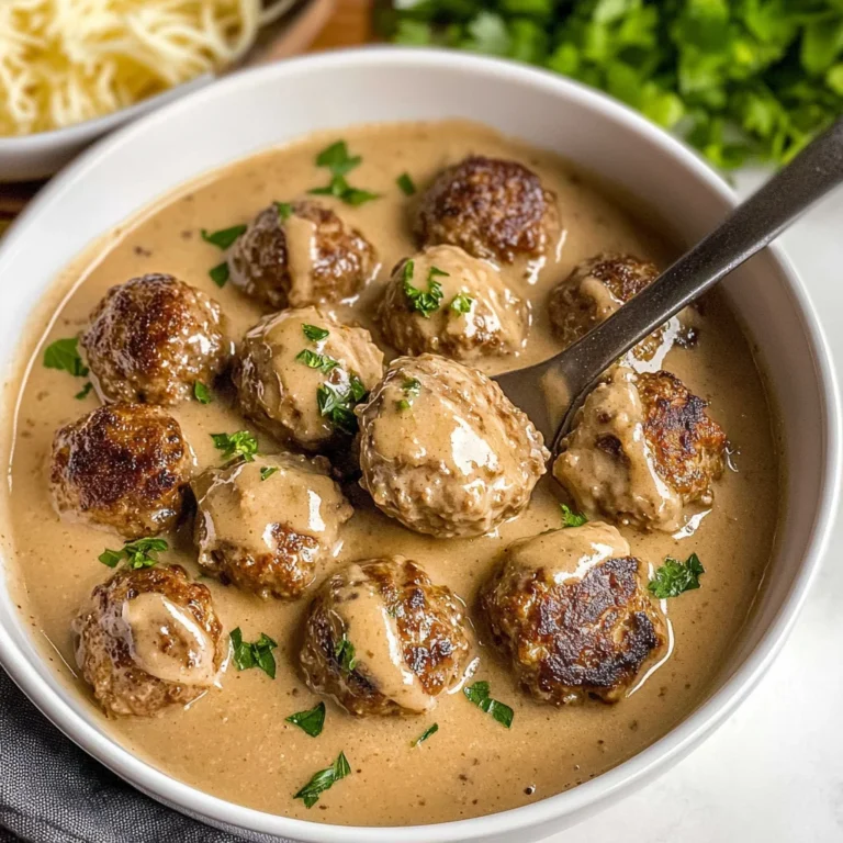 Crockpot Swedish Meatballs with Creamy Gravy