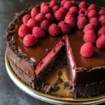 Dark Chocolate Raspberry Cheesecake