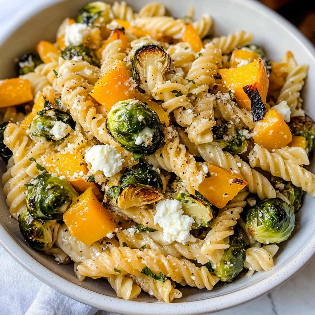 Fall Pasta Salad with Butternut Squash and Brussels