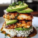 Honey Lime Chicken & Avocado Rice Stack