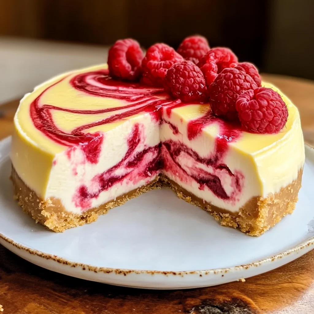 LEMON RASPBERRY SWIRL CHEESECAKE