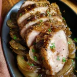 Maple Mustard Pork Tenderloin with Caramelized Onions