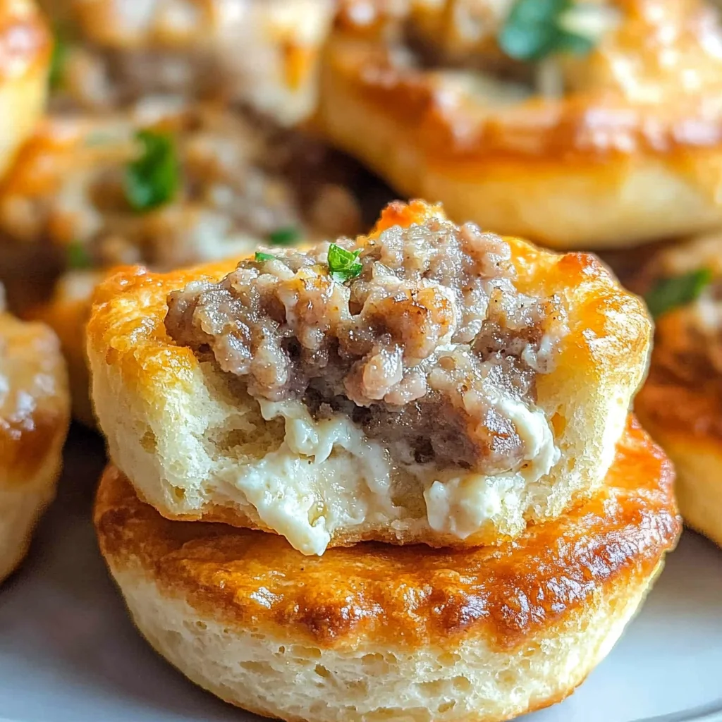 Sausage and Cream Cheese Biscuit Bites