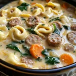 Slow Cooker Creamy Sausage & Tortellini Soup