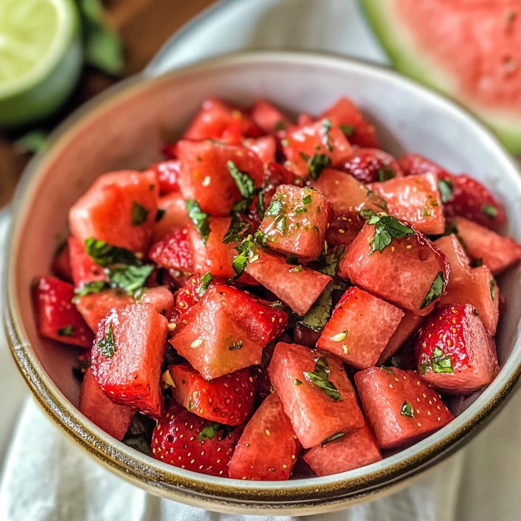 Strawberry Watermelon Salad with Honey-Lime Vinaigrette
