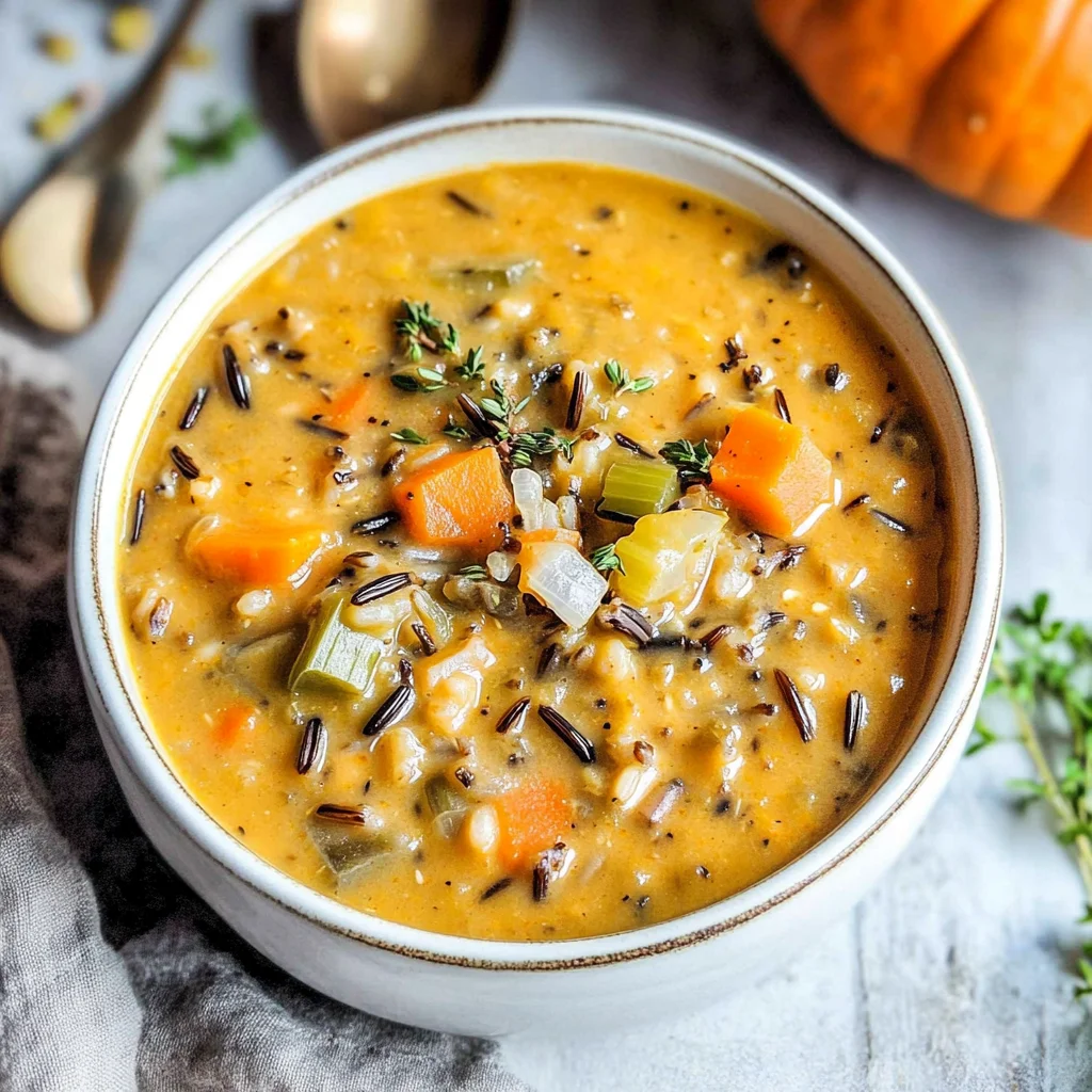 Vegan Pumpkin Wild Rice Soup