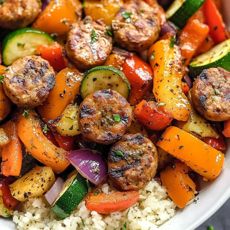 10 Minute Air Fryer Chicken Sausage and Veggies