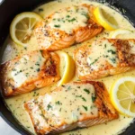 Baked Salmon with Lemon Butter Cream Sauce