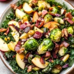 Brussels Sprout, Kale + Apple Salad with Sharp Cheddar + Bacon