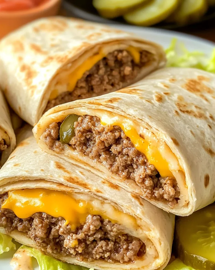 Easy Air Fryer Cheeseburger Wraps