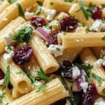 Feta & Cranberry Rigatoni Salad with Lemon Vinaigrette