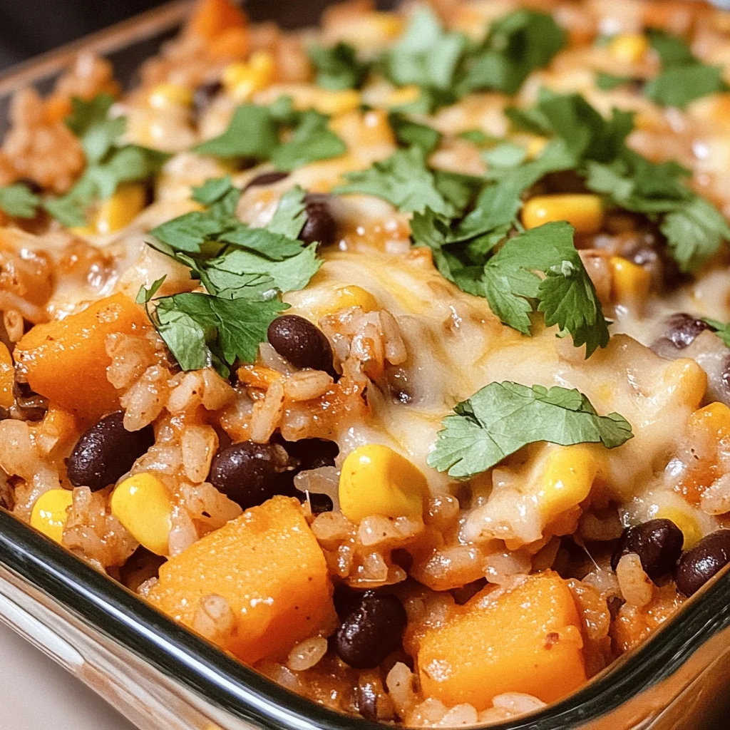 Rice and Bean Casserole with Sweet Potatoes