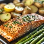 Salmon, Potato, + Asparagus Sheet Pan Meal