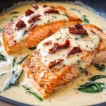 Tuscan Salmon with Parmesan Cream Sauce